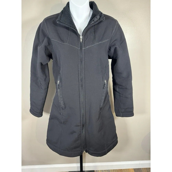 Patagonia Fully Lined Fleece Synchilla Size Small Black Long Jacket - Picture 1 of 7
